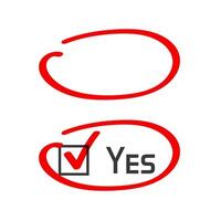 Marker highlight circle correct answer handwritten stroke, oval right choice pen drawing highlighter red color, important message note for copy space frame blank empty, correction or reviewing vector