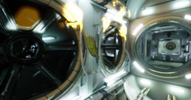 A small object is seen floating inside the International Space Station video