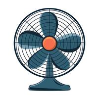 a fan with a red button on top of it vector
