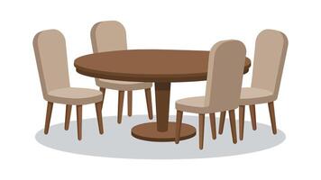 Minimalist Empty Dining Table and Chair Illustration vector