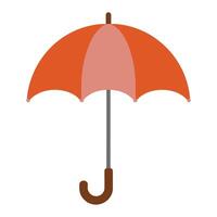 an orange umbrella with a brown handle vector