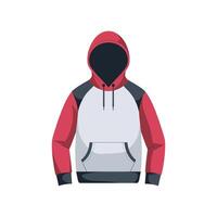 a hoodie with a red and white color scheme vector