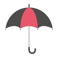 an umbrella with a red and black color vector
