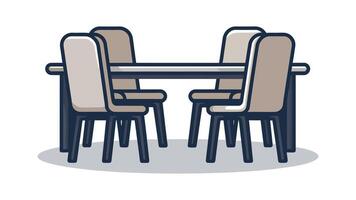 a dining table and chairs with a white background vector