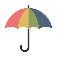 an umbrella with a rainbow colored handle vector