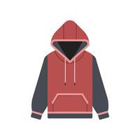 a hoodie with a red and gray color scheme vector