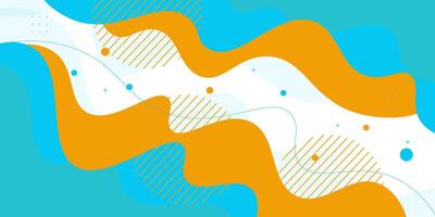Yellow and blue geometric business banner design. Creative banner design with wave and line shape as template. Simple design on white horizontal banner. Eps10 vector