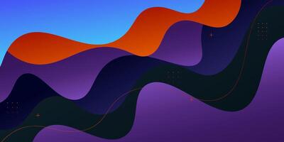 Modern premium colorful wavy abstract background with soft purple orange and blue gradient in the background. eps10 vector