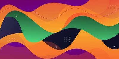 Simple purple and orange geometric business banner design. Creative banner design with wave shape and lines on blue background for template. Simple horizontal banner. Eps10 vector