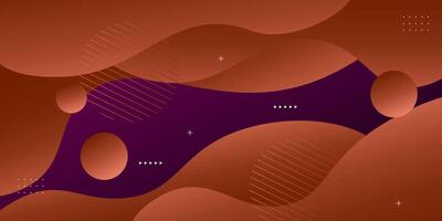 Brown and purple geometric business banner design. Creative banner design with wave shape as template. Simple horizontal banner. Eps10 vector