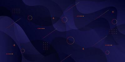 Dark blue abstract geometric 3D background. Blue elements with wave gradient pattern. Dynamic shape composition. Eps10 vector
