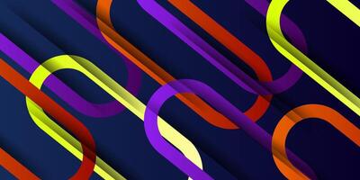 Bright purple and orange geometric square line business banner design. Creative banner design with overlapping shapes and lines as template. Simple bright horizontal banner. Eps10 vector