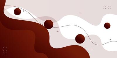 Brown geometric business banner design. Creative banner design with wave and line shape as template. Simple design on white horizontal banner. Eps10 vector