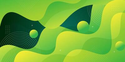 Abstract minimalist yellow and green gradient wave background. Modern concept background. Realistic waves with simple geometric patterns. Eps10 vector