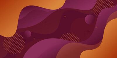 Popular orange and purple geometric business banner design. Creative banner design with wave and circle shape as template. Simple horizontal banner. Eps10 vector
