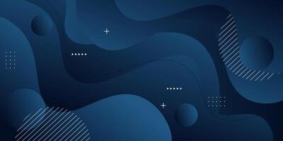 Dark blue wave geometric background. Blue elements with fluid gradient. Dynamic shape composition. Eps10 vector
