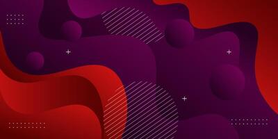 Abstract and realistic red and purple wave background. Fluid pattern design. vector