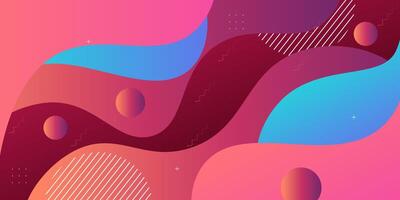 Blue and purple geometric business banner design. Creative banner design with wave and line shape as template. Simple design on horizontal banner. Eps10 vector