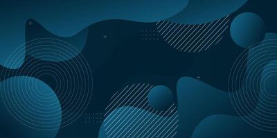 Dark blue wave background with simple circle shapes and patterns. Simple blue wave design. Modern geometric shapes concept. eps10 vector