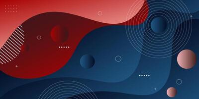 Modern red and dark blue geometric business banner design. Creative banner design with wave and line shape as template. Simple horizontal banner. Eps10 vector