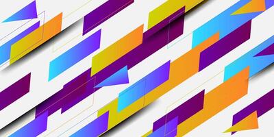 Modern abstract square shapes in blue orange and purple colors overlapping on geometric background. Cool pattern with simple style background. Eps10 vector