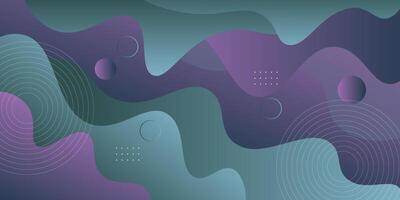 Abstract 3D wave art background design with dark purple and green color combination for design. Eps10 vector