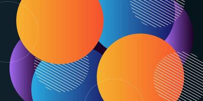 Abstract dynamic colorful gradient illustration background with 3D look and simple circle pattern. Cool design. Eps10 vector