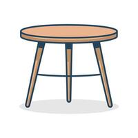 a small table with a wooden base and legs vector