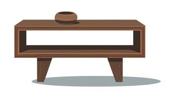 a side table with a vase on it vector