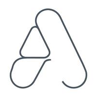 a letter a logo with a triangle shape vector
