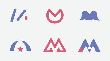 a set of different logos with the letters m and m vector