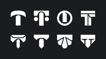 the letters t are shown in different shapes vector