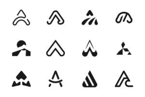 a set of different types of letters A and symbols vector
