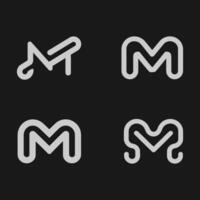 the m logo is shown in different styles vector