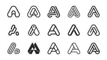 a set of letters in different shapes and sizes vector