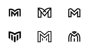the m logo is a set of six different letters vector