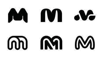a set of six different letters that are made up of the same shape vector