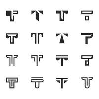 a set of different letter t's on white background vector