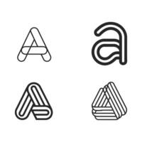 a set of four different letter a shapes vector