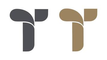 the letter t is shown in two different colors vector