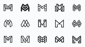a set of different letter m's vector