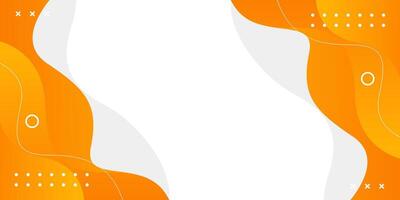 Modern orange gradient fluid wave background with geometric shapes. Modern dynamic wallpaper vector