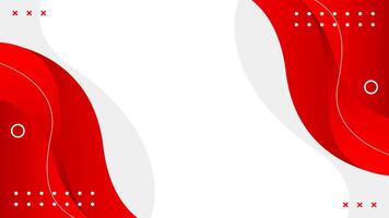 Modern red fluid wave background with geometric shapes, abstract wallpaper vector