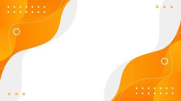 Abstract orange fluid wave background with geometric shapes. Modern dynamic wallpaper vector