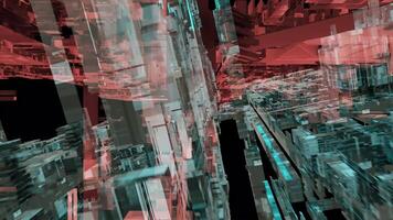 Abstract Technology Building Blocks Background 3D video