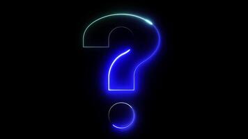 4K Neon Question Marks Digital Rendering Loop video