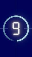 LCD Countdown Numbers from 10 to 1 on Blue Background video