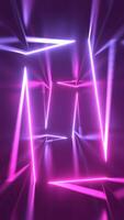 Moving Forward through Tunnel with Slanted Ultraviolet Neon Lights video
