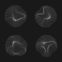 Modern minimalistic retro geometric elements on black background. Trendy vector