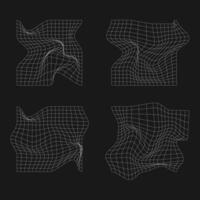 Trendy retro futuristic geometric design elements. Simple shapes forms and frames inspired brutalism. vector